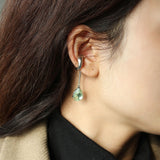 Water Drop Shape Gem Non-piercing Ear Clip – Small Gift Ideas — 13