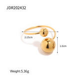 Spherical Personality Ring Female Gold Steel Size Ball – Gifts for Her — 19