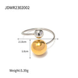 Spherical Personality Ring Female Gold Steel Size Ball – Gifts for Her — 6