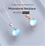 Crown Moonstone Necklace Female S925 Sterling – Jewelry Gift Ideas — 13
