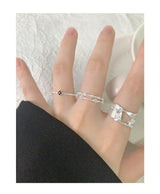 Irregular Surface Triangle Zircon Ring Sterling Silver – Gifts for Her — 6