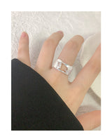 Irregular Surface Triangle Zircon Ring Sterling Silver – Gifts for Her — 11