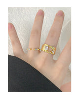 Irregular Surface Triangle Zircon Ring Sterling Silver – Gifts for Her — 13