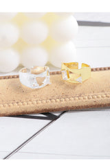 Irregular Surface Triangle Zircon Ring Sterling Silver – Gifts for Her — 17