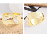Irregular Surface Triangle Zircon Ring Sterling Silver – Gifts for Her — 9