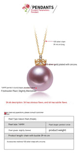 Crown Silver 925 Silver Pendant Pearl Necklace – Jewelry Gift Ideas — 11