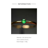 S925 Sterling Silver Emerald Gold-plated Ring Emerald – Useful Gifts — 11