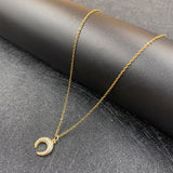Zircon Moon Necklace Copper Plated Real Gold Full – Jewelry Gift Ideas — 3