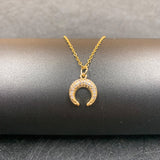 Zircon Moon Necklace Copper Plated Real Gold Full – Jewelry Gift Ideas — 7