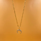 Zircon Moon Necklace Copper Plated Real Gold Full – Jewelry Gift Ideas — 9
