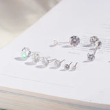 Silver S925 Sterling Silver Classic Four-claw Stud – Birthday Gifts — 7