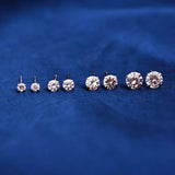 Silver S925 Sterling Silver Classic Four-claw Stud – Birthday Gifts — 8