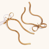 Women's Fashion Blade Chain Bow Earrings – Stylish Gifts — 2