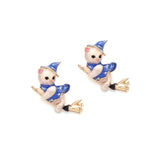 Alloy Dripping Wizard Hat Kitten Earrings – Cat Lover Gifts — 11