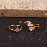 Affordable Luxury Fashion Waveform Ring Shank Gold – Stylish Gifts — 14