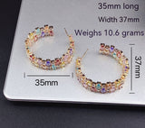 Zircon Stud Earrings Copper Plated Sterling Silver – Small Gift Ideas — 11