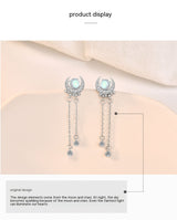 S925 Sterling Silver Long Elegant Bright Moon Star – Stylish Gifts — 5