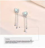 S925 Sterling Silver Long Elegant Bright Moon Star – Stylish Gifts — 7