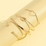 Vintage Gold Crystal Heart Letter Love Bangle – Jewelry Gift Ideas — 3