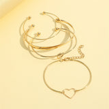 Vintage Gold Crystal Heart Letter Love Bangle – Jewelry Gift Ideas — 5