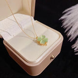Rotating Green Four-leaf Clover Necklace – Jewelry Gift Ideas — 6