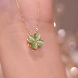 Rotating Green Four-leaf Clover Necklace – Jewelry Gift Ideas — 8