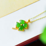 Lucky Four-Leaf Clover Pendant Clavicle Chain – Jewelry Gift Ideas — 13