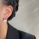 Sterling Silver Needle Paint Linglan Flower Stud – Stylish Gifts — 8