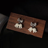 Sterling Silver Needle Paint Linglan Flower Stud – Stylish Gifts — 4