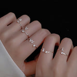 Female Stylish Adjustable Zircon 26 Letters Ring – Gifts for Her — 5