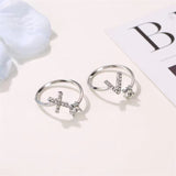 Female Stylish Adjustable Zircon 26 Letters Ring – Gifts for Her — 19