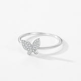 S925 Sterling Silver Butterfly Diamond-studded Ring – Small Gift Ideas — 4