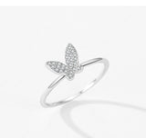 S925 Sterling Silver Butterfly Diamond-studded Ring – Small Gift Ideas — 10