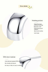S925 Sterling Silver Glossy C- Shaped Stud Earrings – Gifts for Her — 5