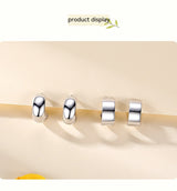 S925 Sterling Silver Glossy C- Shaped Stud Earrings – Gifts for Her — 7