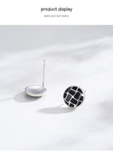 S925 Sterling Silver Round Black Dripping Stud – Stylish Gifts — 6