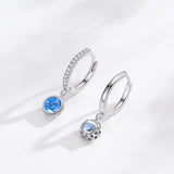 Sterling Silver Blue Artificial Diamond Earrings – Birthday Gifts — 11