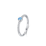 Women's Sterling Silver Blue Zircon Ring – Gifts for Her — 2