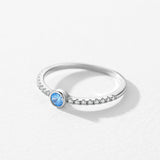 Women's Sterling Silver Blue Zircon Ring – Gifts for Her — 10
