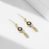 S925 Silver Black Enamel Geometric Ear Studs Female – Gifts for Her — 7