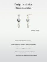 S925 Silver Black Enamel Geometric Ear Studs Female – Gifts for Her — 5
