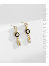 S925 Silver Black Enamel Geometric Ear Studs Female – Gifts for Her — 16