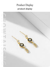 S925 Silver Black Enamel Geometric Ear Studs Female – Gifts for Her — 3