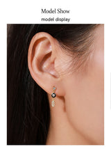 S925 Silver Black Enamel Geometric Ear Studs Female – Gifts for Her — 10