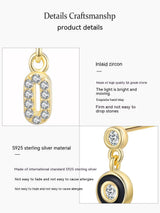 S925 Silver Black Enamel Geometric Ear Studs Female – Gifts for Her — 12