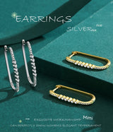 S925 Sterling Silver Square Earrings Women's European – Stylish Gifts — 6