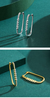 S925 Sterling Silver Square Earrings Women's European – Stylish Gifts — 13