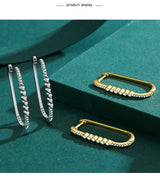 S925 Sterling Silver Square Earrings Women's European – Stylish Gifts — 4