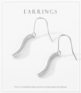 S925 Silver Snake-shaped Diamond Ear Hook Pendant – Jewelry Gift Ideas — 6