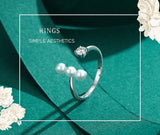 S925 Sterling Silver Adjustable Pearl Ring – Practical Gifts — 6